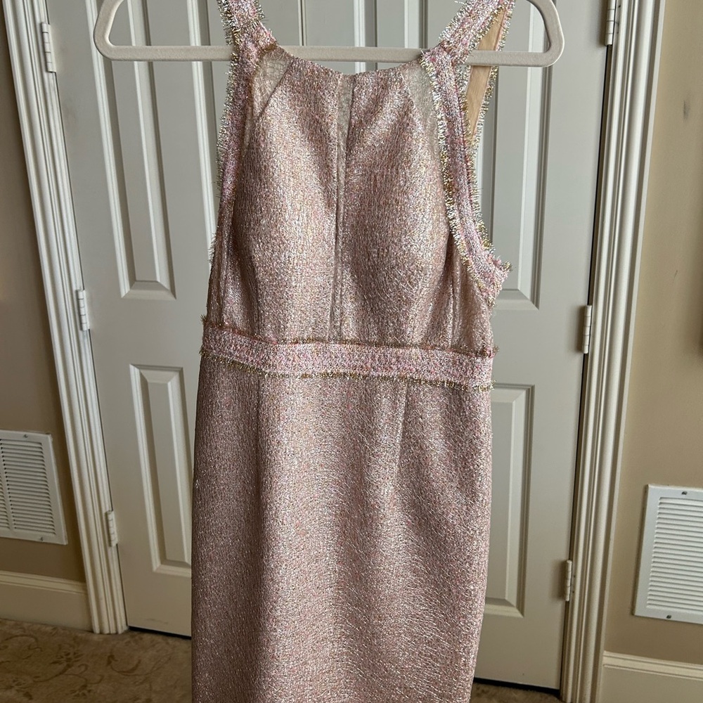 Elegant Pink and Gold Shimmering Sleeveless Dress by Phoebe.
